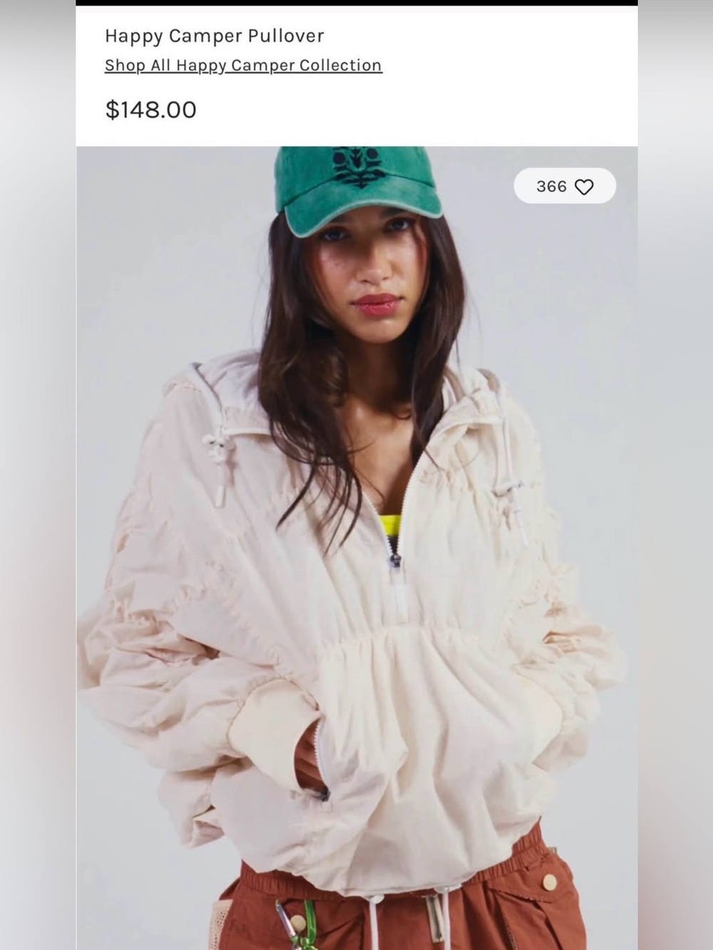 Happy Camper Pullover Jacket - Cream